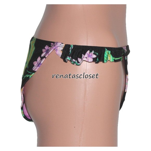 Topshop Women's Floral Frill Tanga Bikini Swim Bottoms NWT - Picture 3 of 10